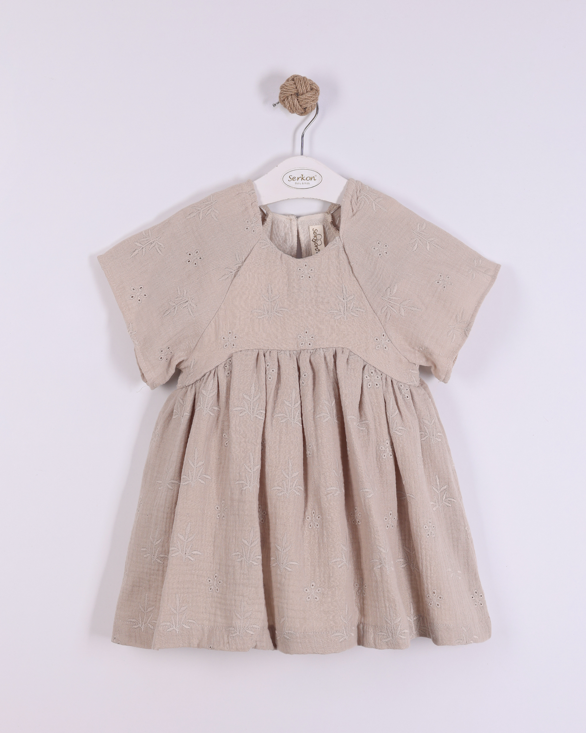 BRODE NAKIŞLI MÜSLİN ELBİ - Kahve