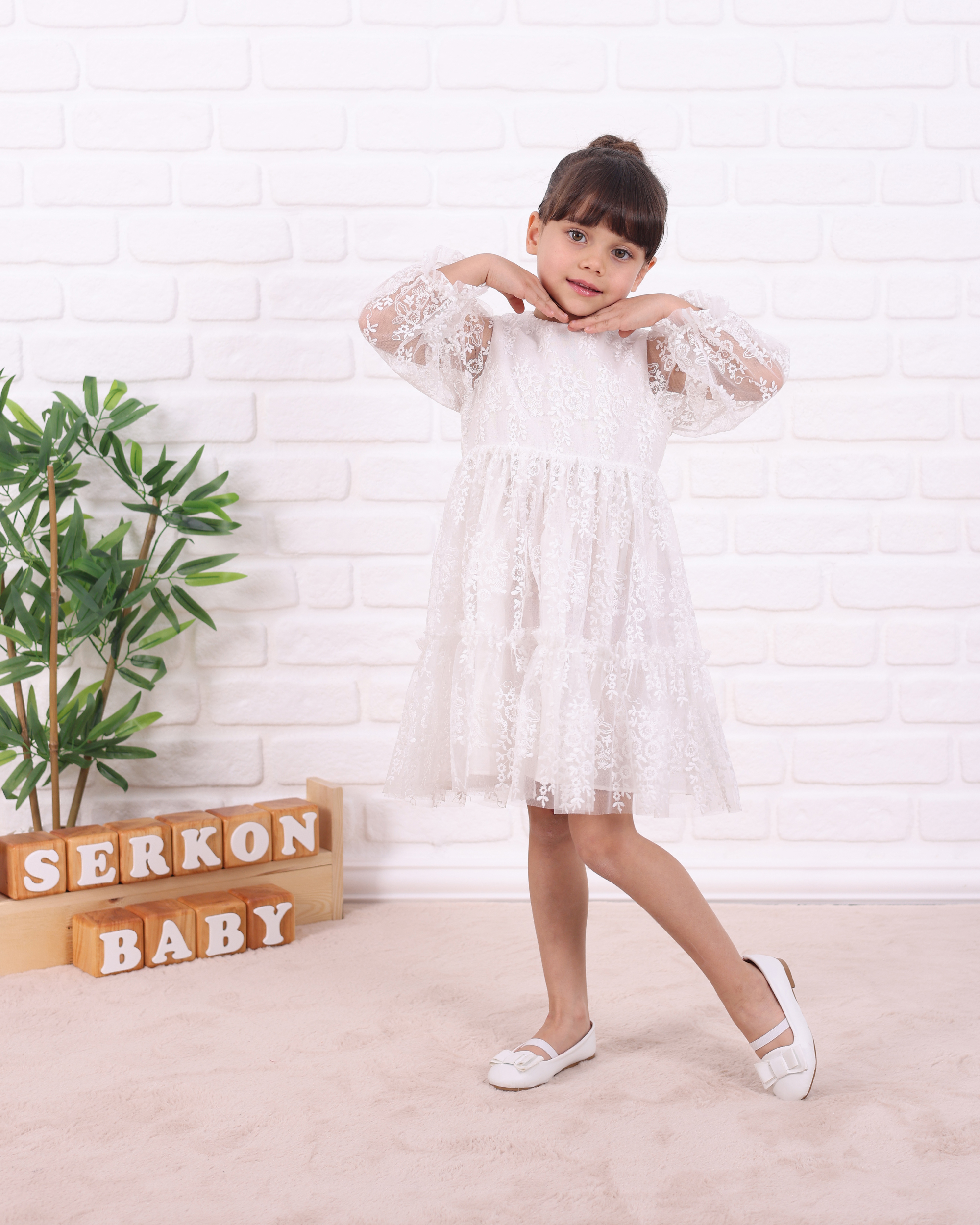 LEZ DANTEL ELBİSE - Beyaz